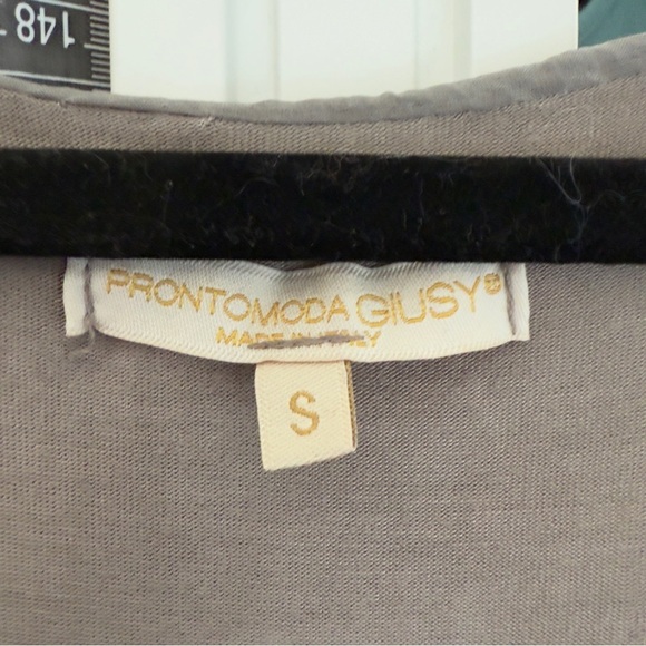 Prontomoda Giusy Gray Floral Silk Blend Sleeveless Dress Size S Made in Italy - Picture 6 of 7